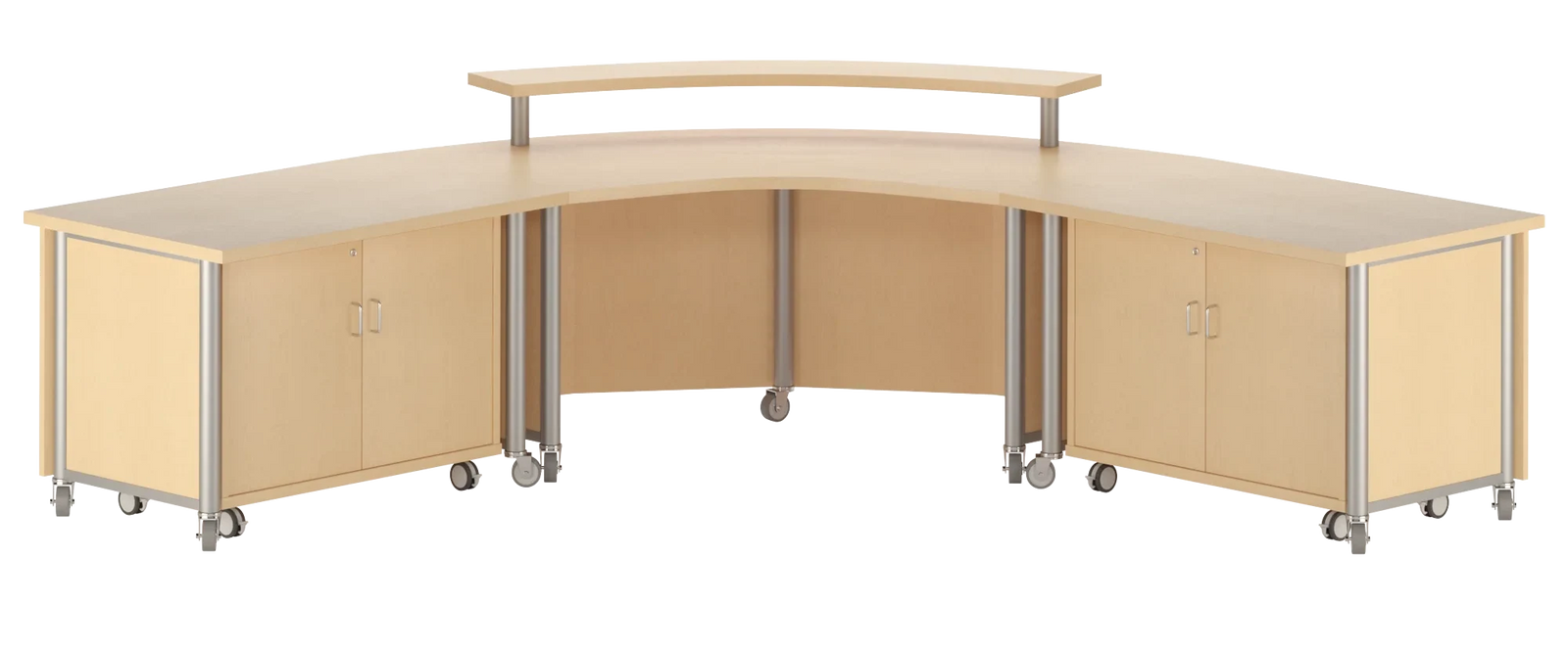 Circulation Desk-Mobile: Metal Post Leg