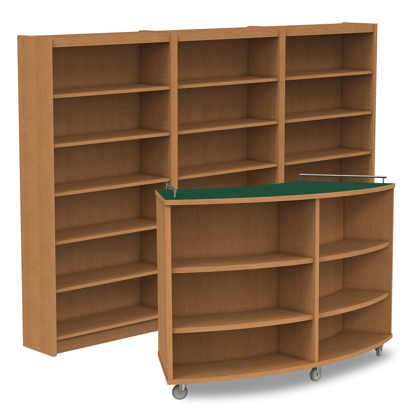 Shelving – Patriot Series:  Solid Oak Vertical Panels